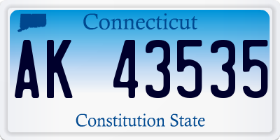 CT license plate AK43535