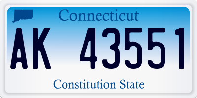 CT license plate AK43551