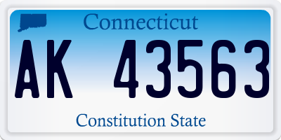 CT license plate AK43563