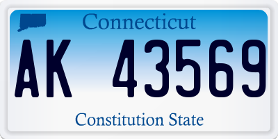 CT license plate AK43569
