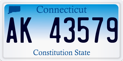 CT license plate AK43579