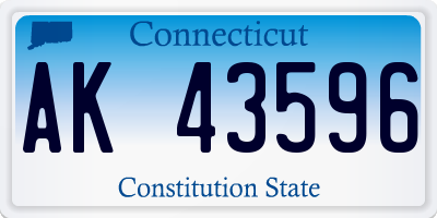 CT license plate AK43596