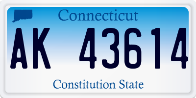 CT license plate AK43614