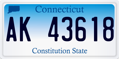 CT license plate AK43618