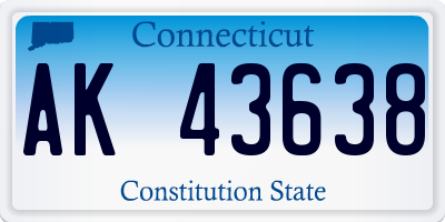 CT license plate AK43638