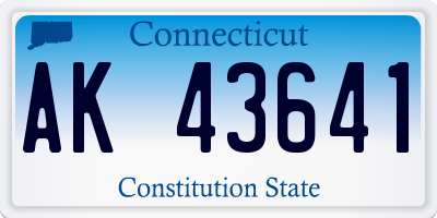 CT license plate AK43641