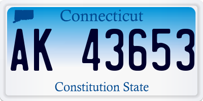 CT license plate AK43653