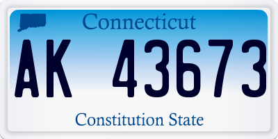 CT license plate AK43673