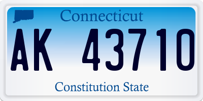 CT license plate AK43710