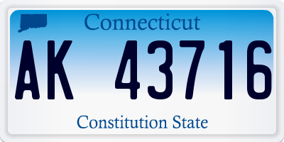 CT license plate AK43716