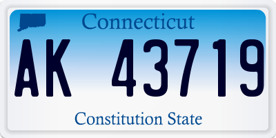 CT license plate AK43719