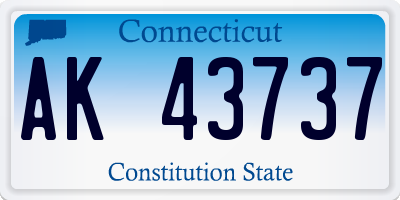 CT license plate AK43737