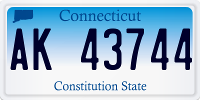 CT license plate AK43744