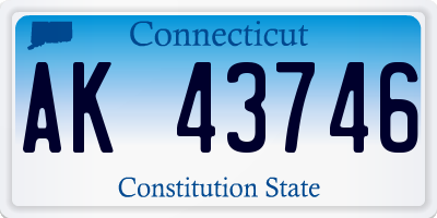 CT license plate AK43746