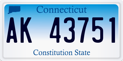 CT license plate AK43751