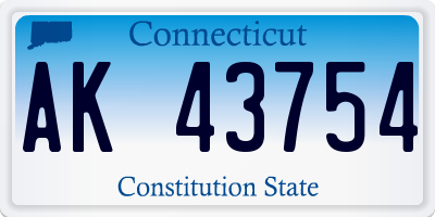 CT license plate AK43754
