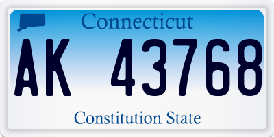 CT license plate AK43768