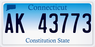 CT license plate AK43773