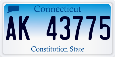 CT license plate AK43775