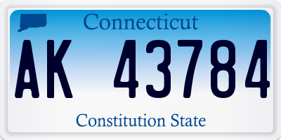 CT license plate AK43784
