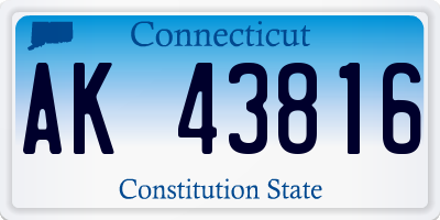 CT license plate AK43816