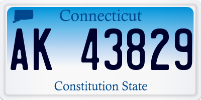 CT license plate AK43829