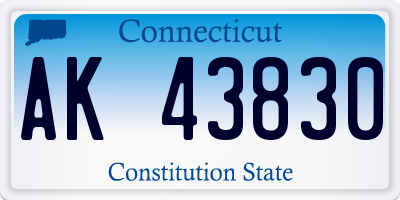 CT license plate AK43830
