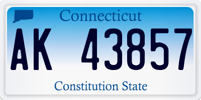 CT license plate AK43857