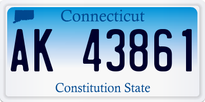CT license plate AK43861