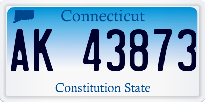 CT license plate AK43873