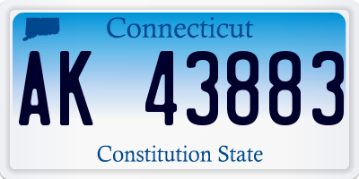 CT license plate AK43883