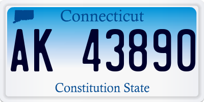 CT license plate AK43890