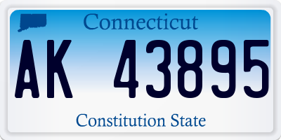 CT license plate AK43895