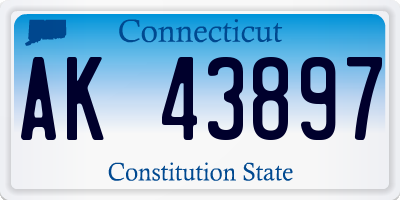 CT license plate AK43897