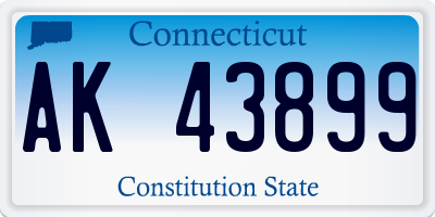 CT license plate AK43899