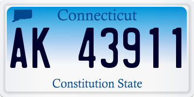 CT license plate AK43911