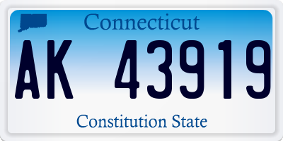 CT license plate AK43919