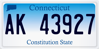 CT license plate AK43927