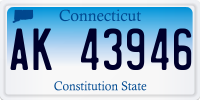 CT license plate AK43946