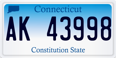 CT license plate AK43998