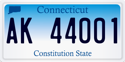 CT license plate AK44001