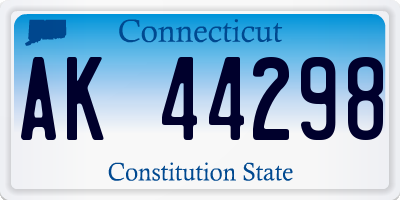 CT license plate AK44298