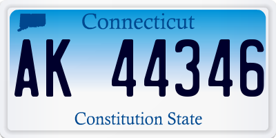CT license plate AK44346