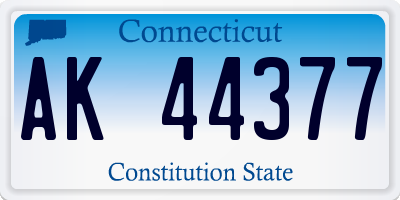 CT license plate AK44377