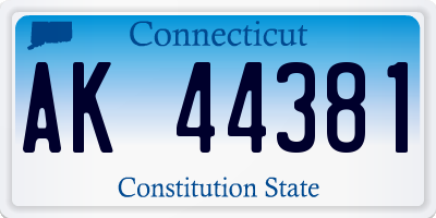 CT license plate AK44381