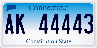 CT license plate AK44443