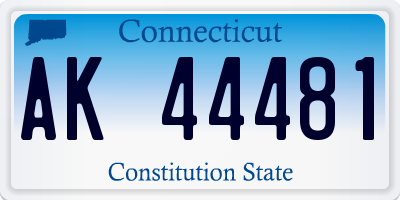 CT license plate AK44481