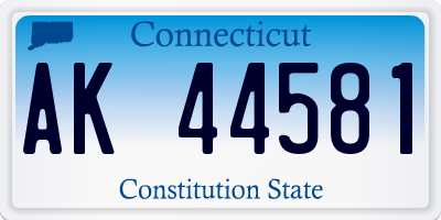 CT license plate AK44581
