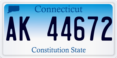 CT license plate AK44672