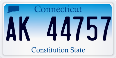 CT license plate AK44757